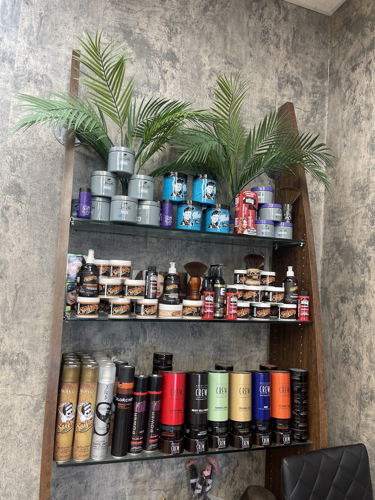 The product wall: Suavecito, American Crew and more styling shelves